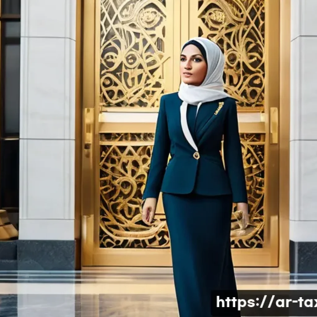 세무사 자격증과 추가 자격증 연계 - **A highly polished, cinematic image featuring a successful Arab female executive.** She is impeccab...