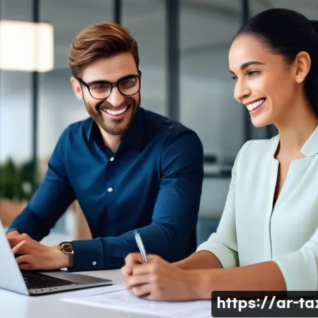 세무사와 프리랜서 세금 신고 - **Prompt:** A confident female freelance professional, dressed in smart, modest business casual atti...